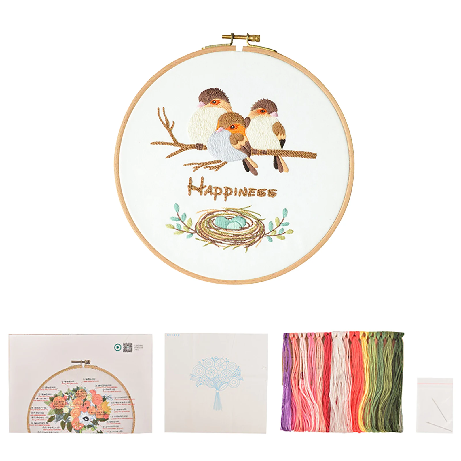 Стартовый набор для вышивания с рисунком птицы нить сделай сам тканевая игла