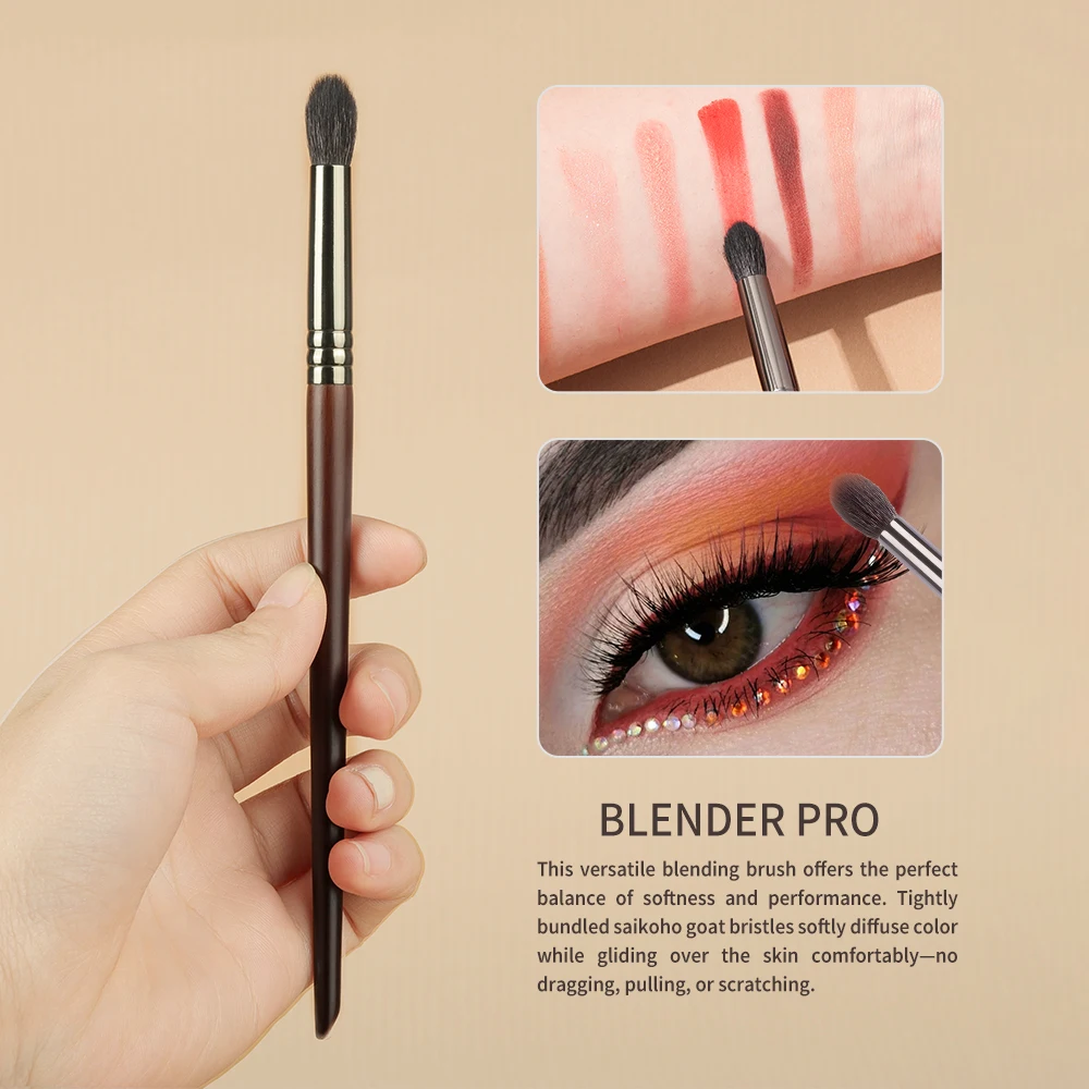 Кисть для глаз из натуральной козьей шерсти OVW Professional Eyeshadow Makeup Brushes Crease Blending Shader (блендер для теней) для макияжа 1 шт.