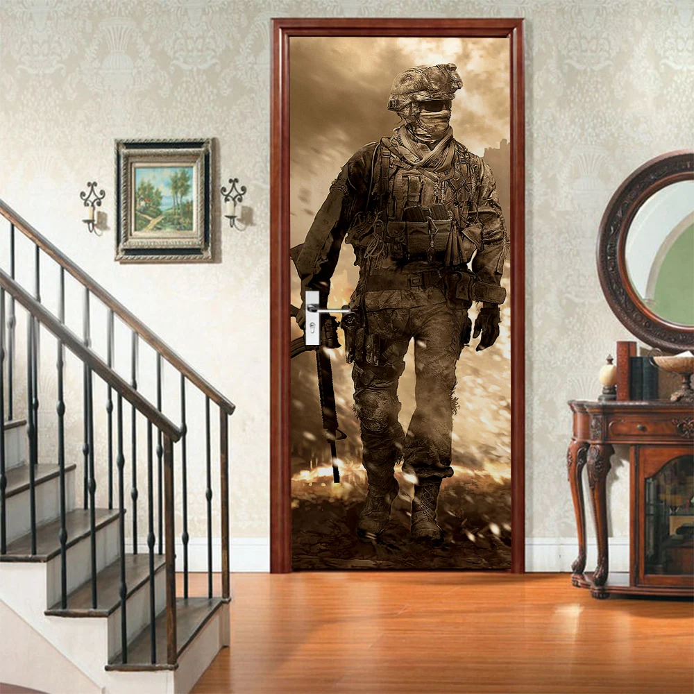 

3D creative Call of Duty 1 door stickers wall stickers self-adhesive waterproof removable