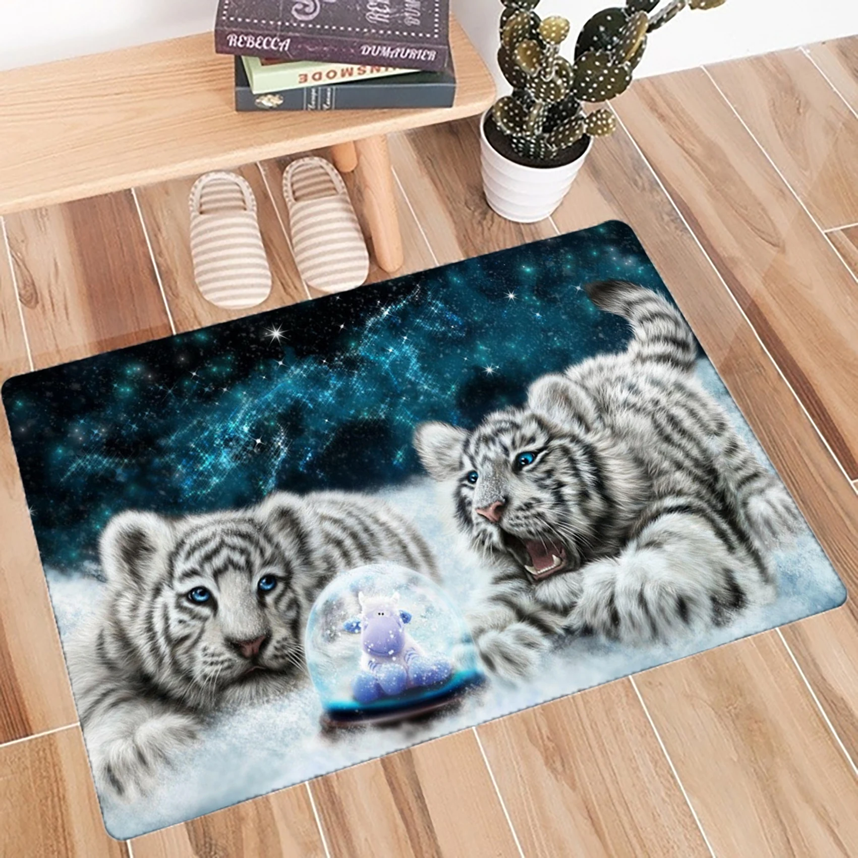 

Fun Middle Finger Cute Cat Printed Mat Bathroom Non-slip Absorbent Floor Mat Entrance Doormat Living Room Bedroom Decoration Rug