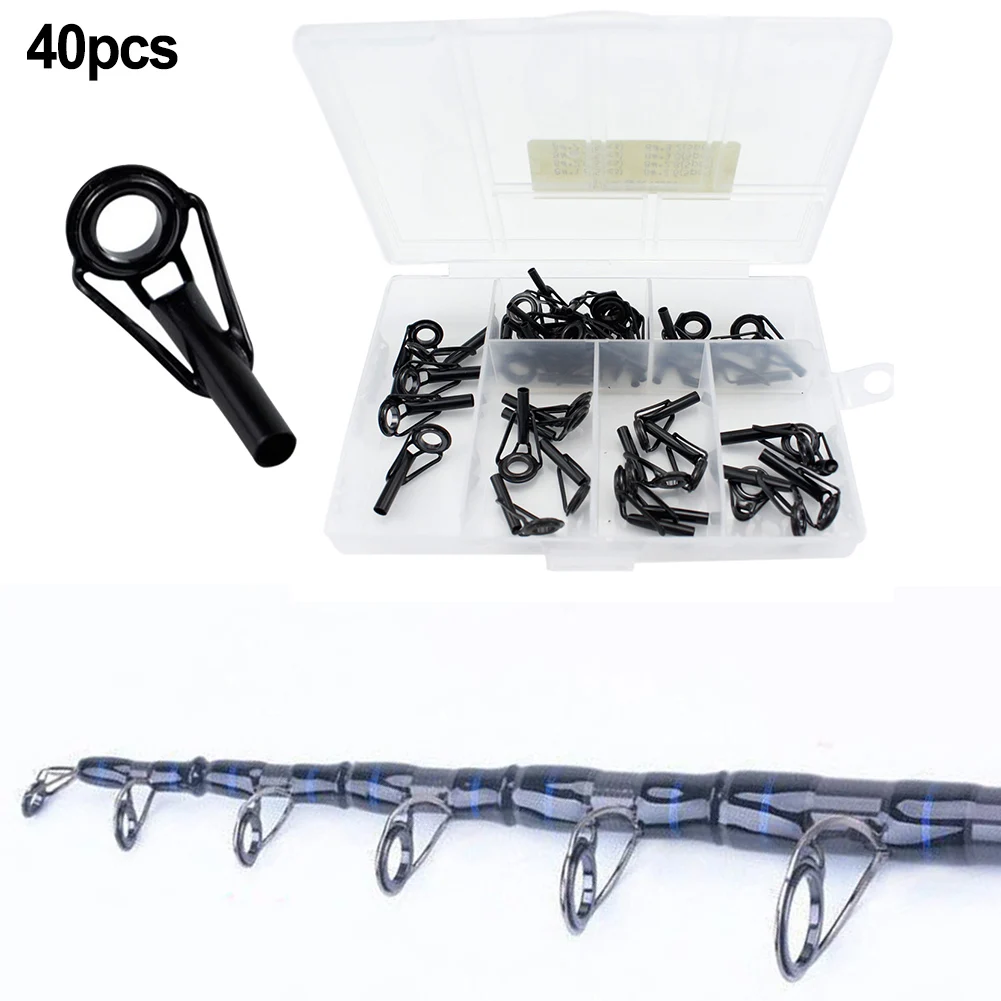 

Top Ring Fishing Rod Guide Accessories Ceramic Guide Line Ring Fishing Tackle Repair Kit Tools 40pcs Brand New