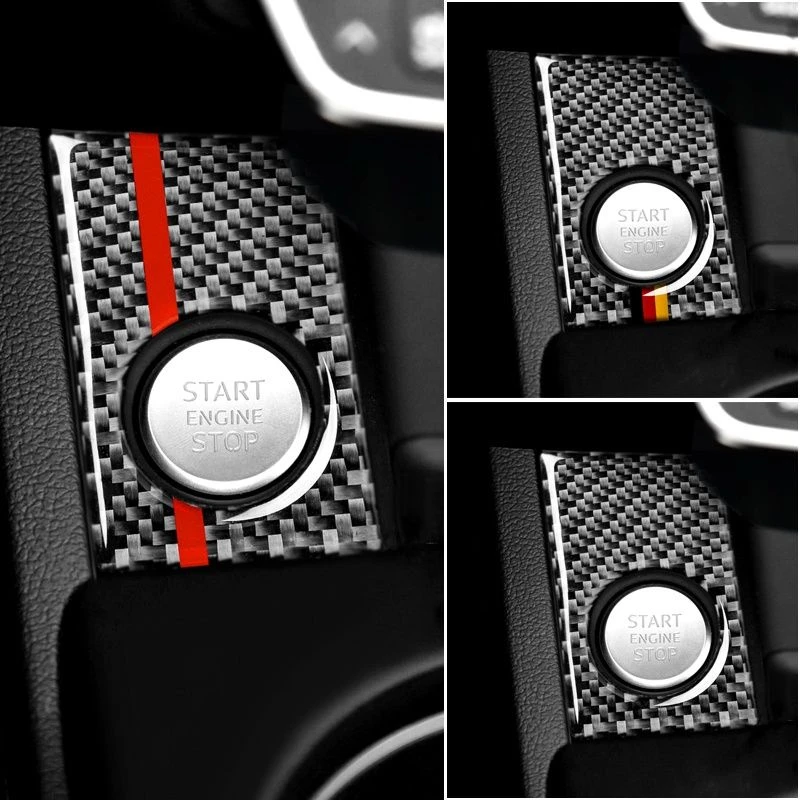 

Car carbon fiber one button start button sticker Ignition switch modification decoration sticker For Audi A4L/A5