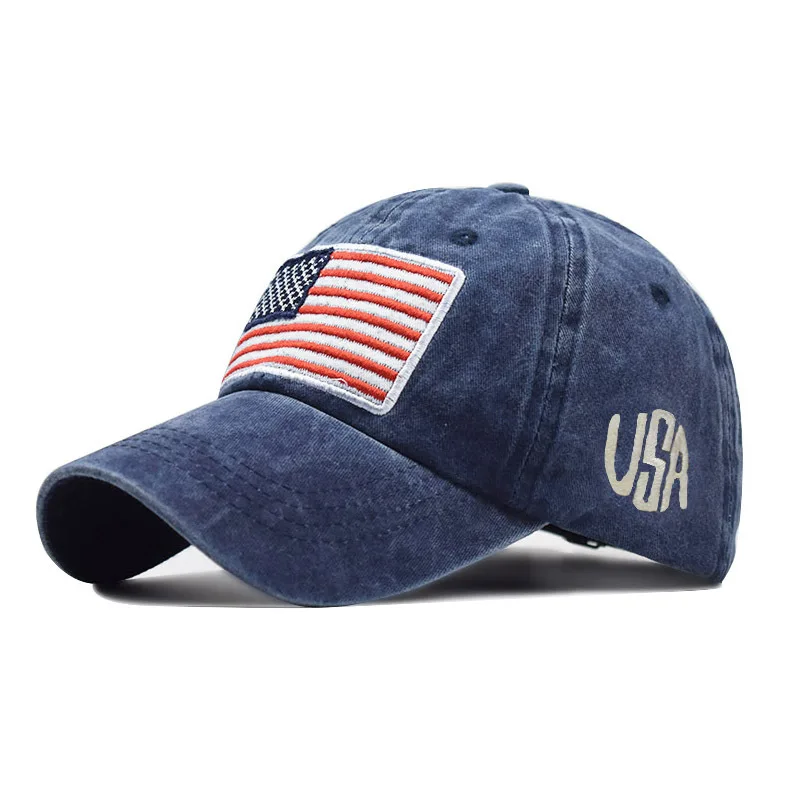 

Baseball Cap for Women Men Solid Color Cotton Washed American Flag Embroidered Summer Breathable Mesh Casual Baseball Cap