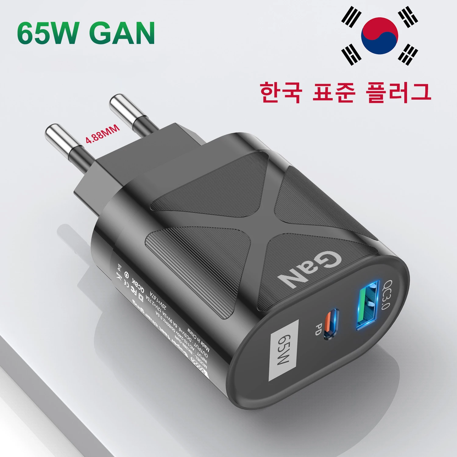 

GTWIN 65W GaN Charger for iPad Pro iPhone 13 Pro Max QC 3.0 PD 33W USB Type C Fast Charger for Samsung S22 Xiaomi Mi 12 KR Plug