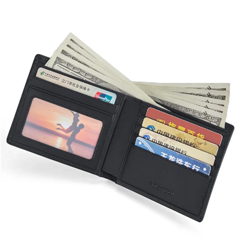 WILLIAMPOLO POLO wallet men's short leather wallet men's business horizontal two-fold wallet gift Male Purses RFID new