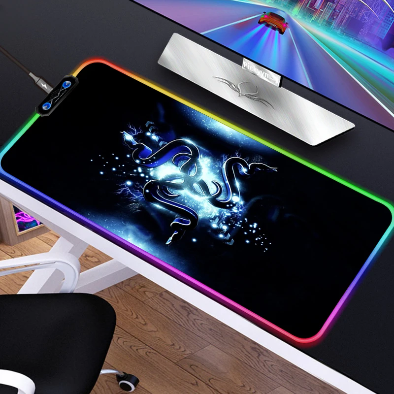 

RAZER XxL Mousepad Gaming RGB Mouse Pad Gamer Mat PC High Quality Game Computer LED Padmouse Keyboard Large Play Mats 800X300
