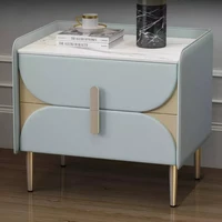 Nordic Nightstands Bedside Side Table Modern Marble Tops Bedroom Storage Drawer Wooden End Cabinet Library Furniture HY50BT