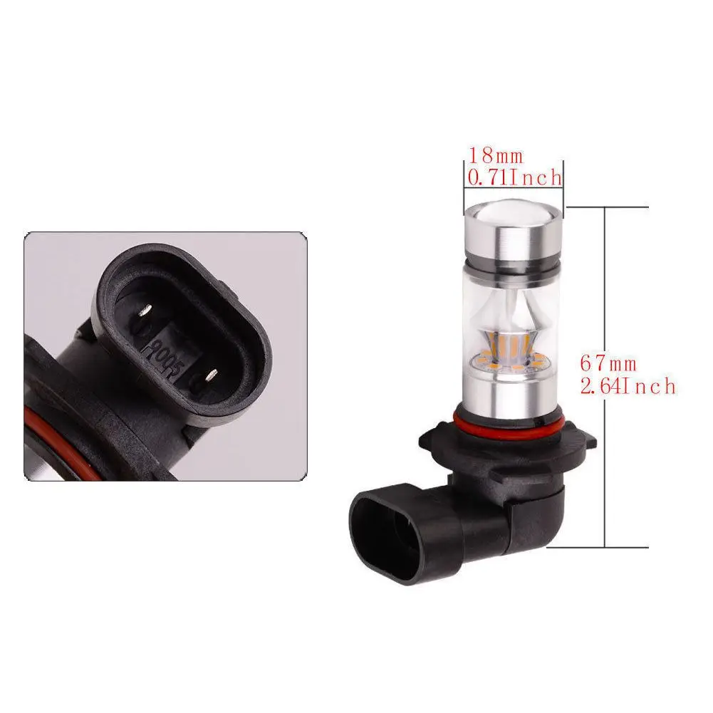 2x9005 HB3 6000K 100W 2323 Φ проектор противотуманная лампа белый