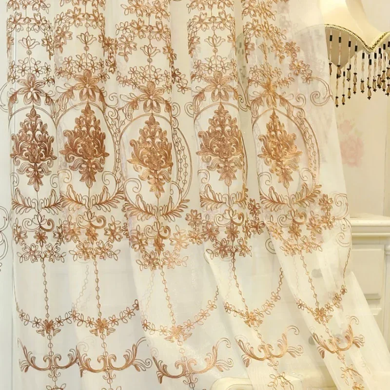 Европейские Цветочные занавески с вышивкой для гостиной столовой спальни