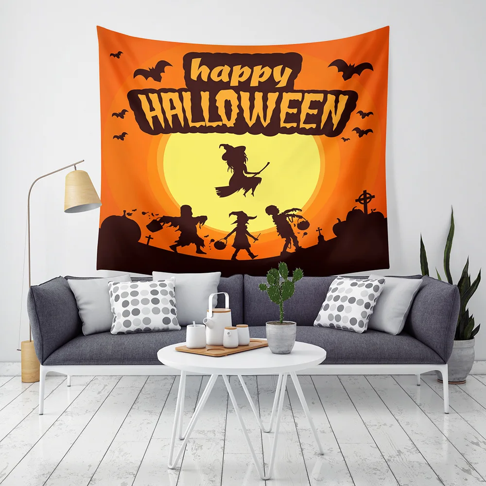 

cartoon Halloween tapestry wall handing kawaii room decor wall decor tapestry blankvet aesthetic Yoga Beach Towel Blanket