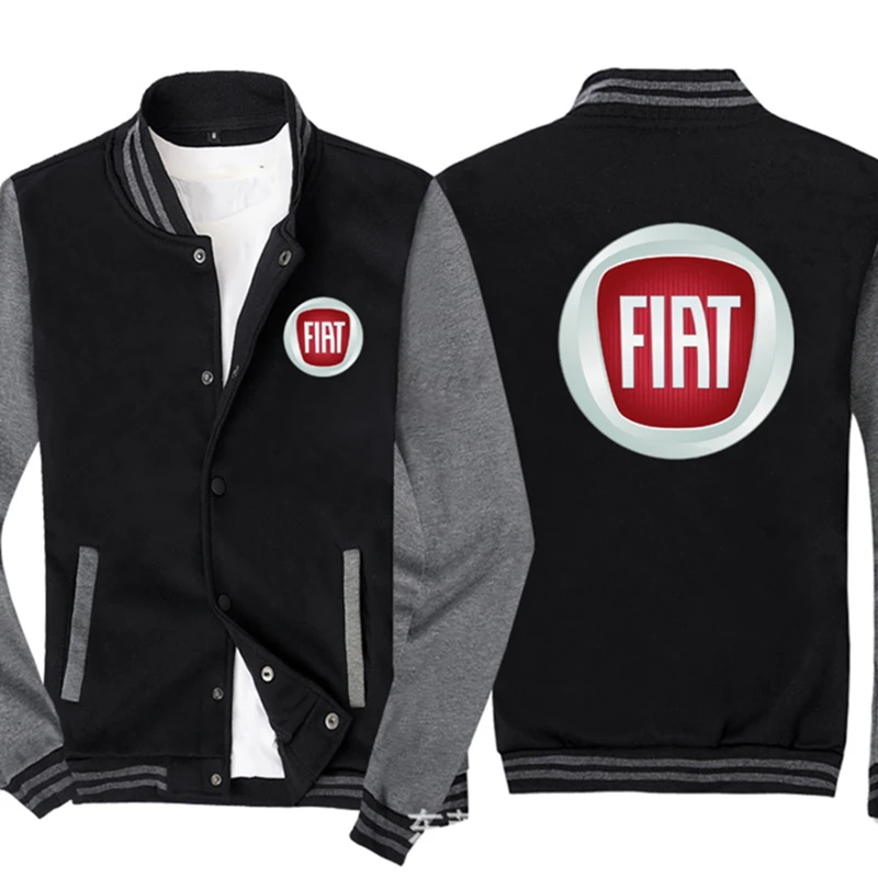 

Männer Baseball uniform für FIAT Auto Logo Print Lässige Hip Hop Harajuku Warme Sweatshirts Herren Baseball Jacke Slim