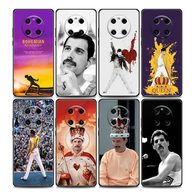 

Queen Freddie Mercury Mobile Phone Shell for Huawei Y9 2019 Y6 Y7 Y6p Y8s Y9a Y7a Mate 40 20 10 Pro Lite RS Soft Case Cover Capa