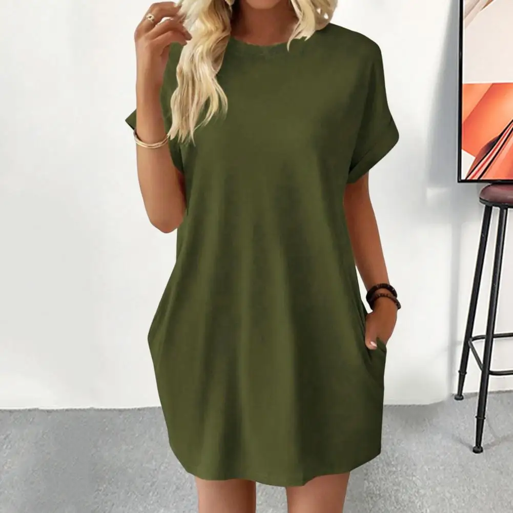 Женское свободное платье в стиле ретро однотонное из хлопка и льна со средними