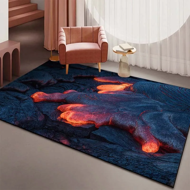 3D напольный коврик с принтом Вулкан Магма ковер 15 размеров гостиная спальня