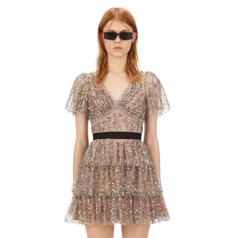 

2022 летнее новое мини-платье принцессы высокого качества