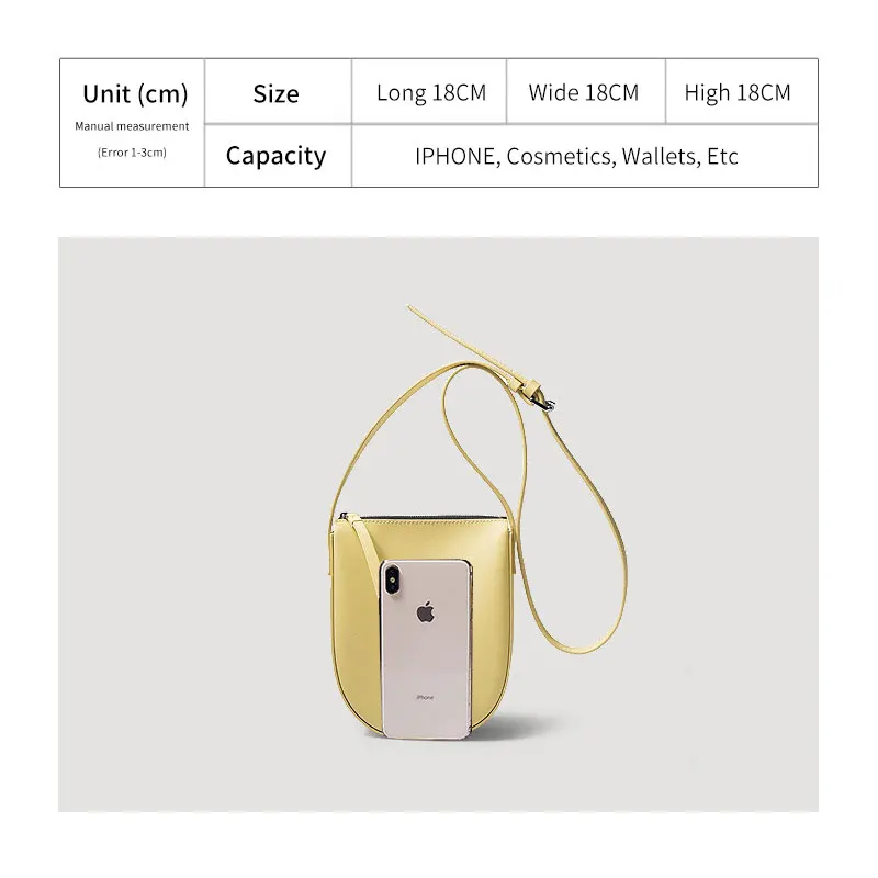 LOERSS Leather Shoulder Bag Vintage for Women's Versatile Fashion Crossbody Bag Commuting Casual Bucket Bag Mobile Phone Bag