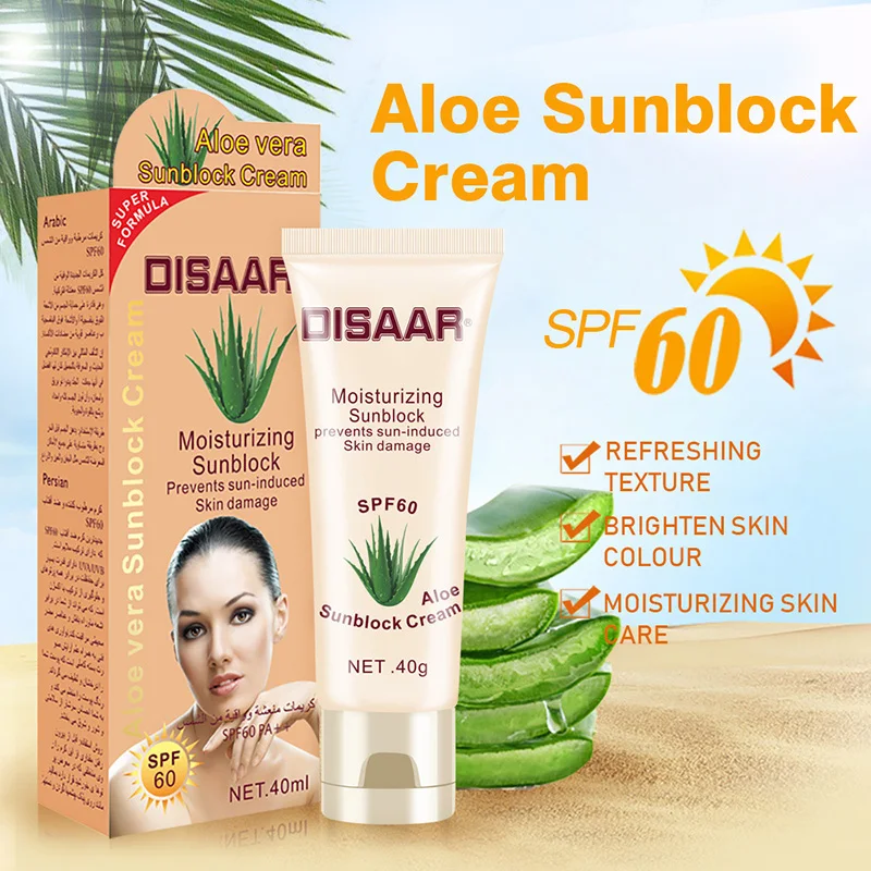 2pcs 40ml Facial Body Sunscreen Whitening Sun Cream Sunblock Skin Protective Cream Anti-Aging Oil-control Moisturizing Face Care