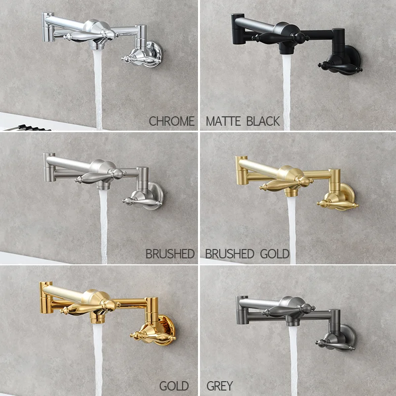 Single Hole Faucet With 2 Handles Gold Black Faucet Wall Mounted Cold Water Tap