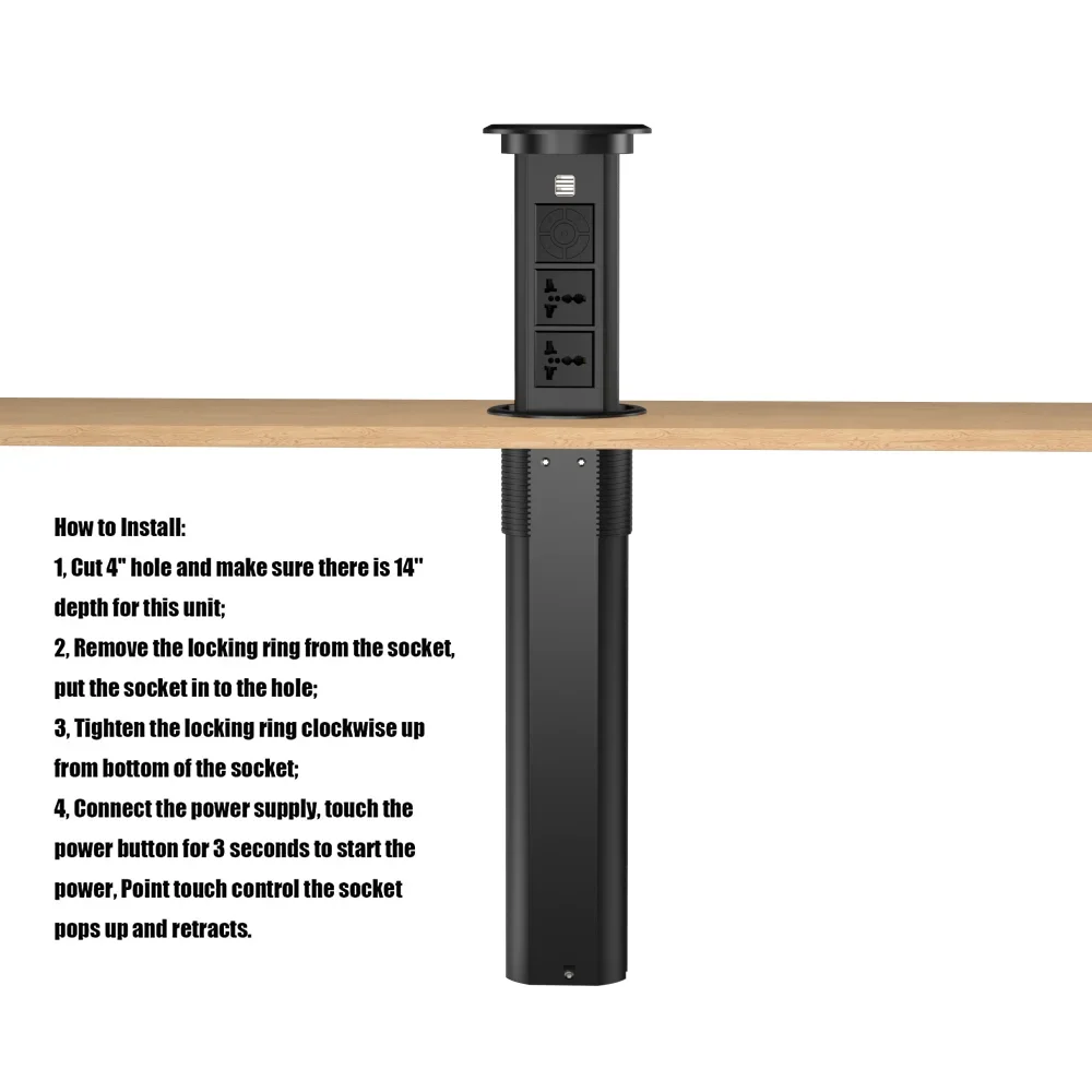 Умная моторизованная всплывающая розетка беспроводное зарядное устройство 15 Вт