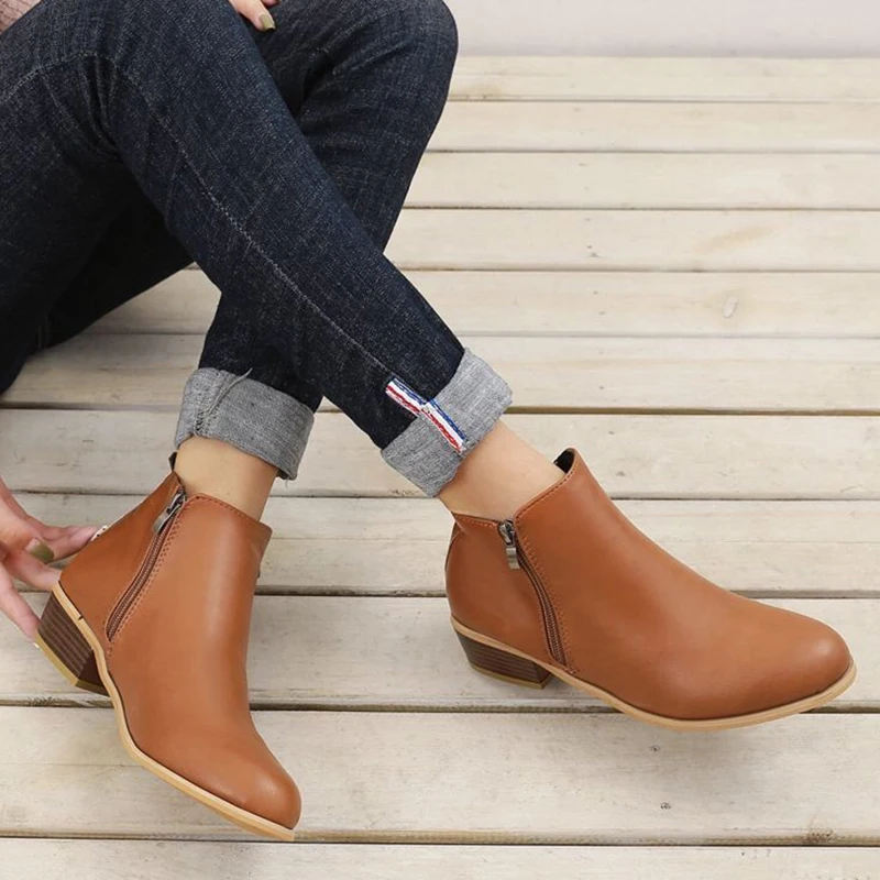 

Ботильоны женские коричневые на молнии сбоку, ботинки челси с квадратным каблуком, Модные леопардовые короткие сапоги, черные, размеры 36-42