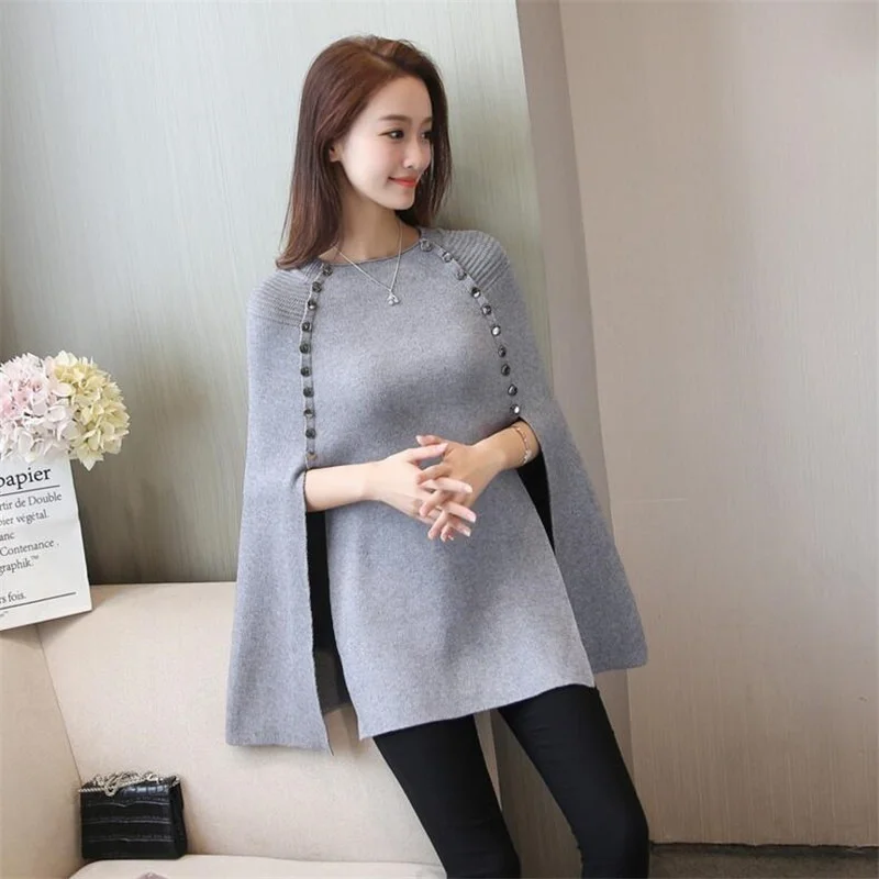 

Cashmere Shawl 2022 New Winter Casual Women's Wool Sweater Warm Spring Autumn Winter Casual Bat Sleeve Pullover Christmas Cape