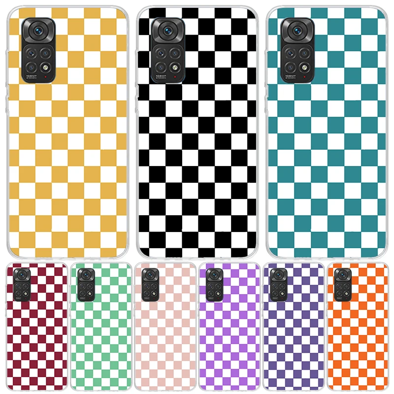 Ретро Классическая шахматная доска с сеткой для Xiaomi Redmi Note 13 12S 12 11S 11 10S 10 чехол