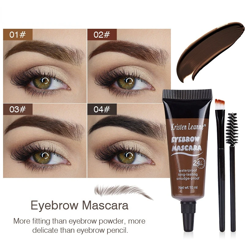 

4 Colors Eyebrow Gel 24 Hour Long Lasting Hold Mascara Eyebrows Tinting Cream No Smudging Eyebrow Dye Gel Cream Waterproof