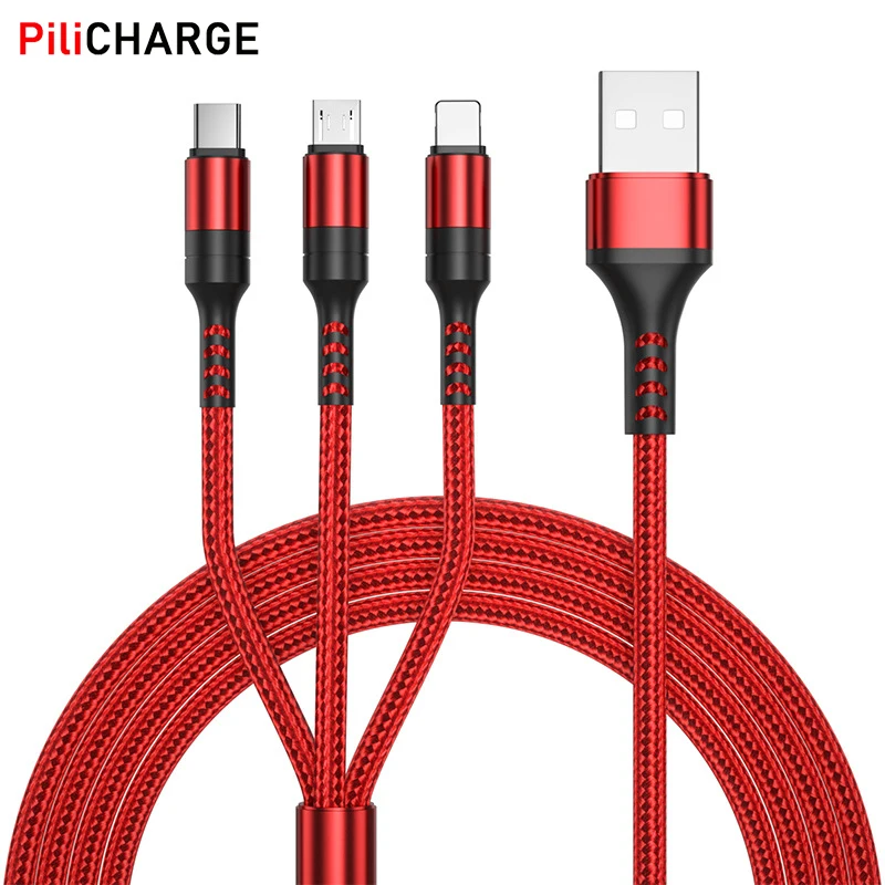 

3 in 1 Mobile Charging & Sync Cable Compatible for IOS Android Type-C Phones and Devices