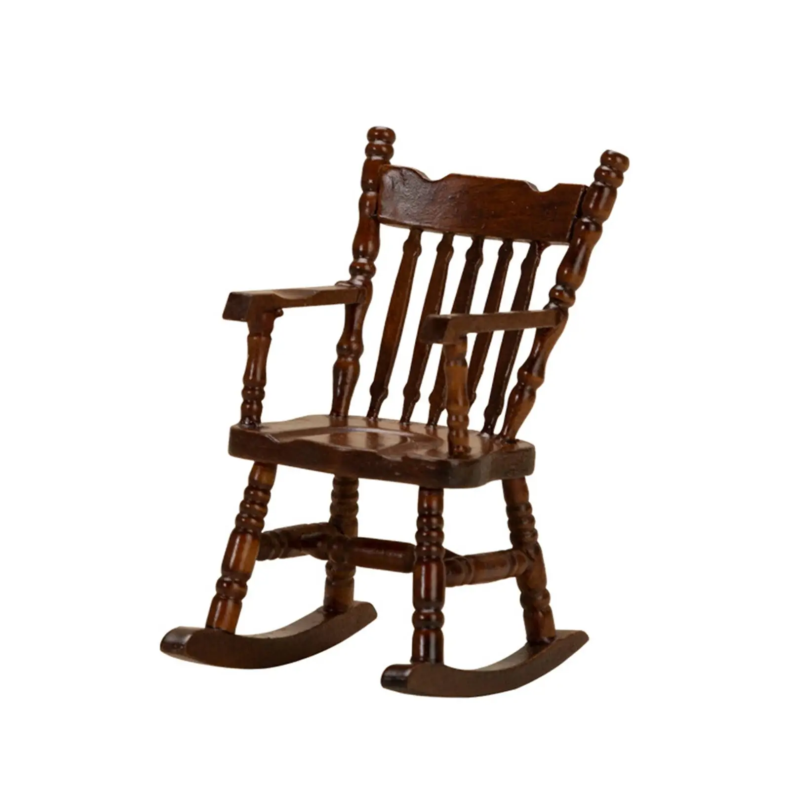 

1:12 миниатюрное кресло-качалка, аксессуары, игрушка, миниатюрная модель, имитация жизни, мебель для дома и кукольного домика, деревянное украшение стула