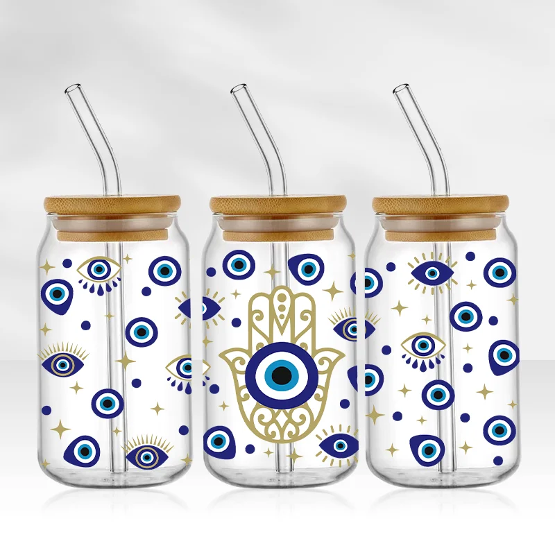 

UV DTF переводная кофейная чашка Libbey Wraps с защитой от сглаза