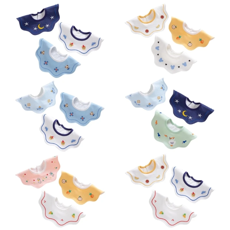 

Flower Edge Burp Cloth Waterproof Feeding Bib for Toddler 0-36M Baby Supplies