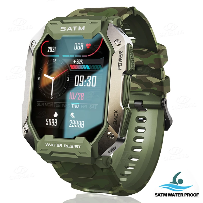 

SACOSDING 1.71 inch Smart Watch Men Pedometer Swimming Sports Fitness Tracker 5ATM Waterproof Bluetooth SmartWatch Android ios
