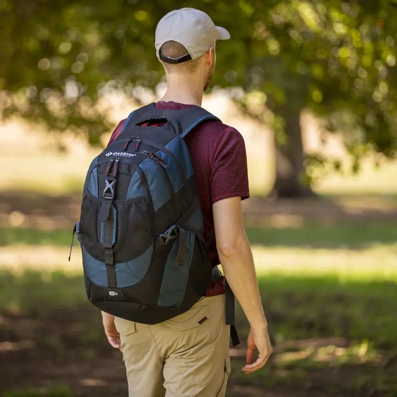 Outdoor Products Vortex 30 Ltr Backpack with Bottle, Blue, Unisex