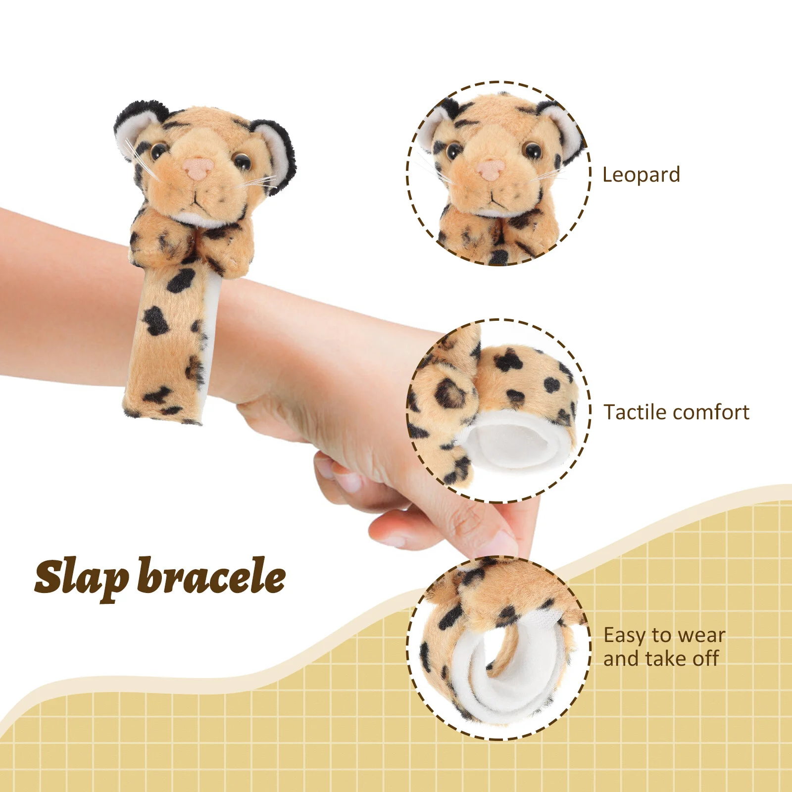 

Slap Bracelets Animal Bracelet Kids Stuffed Animals Snap Plush Baby Party Wristband Favors Jungle Giraffe Huggers Wrist Bulk