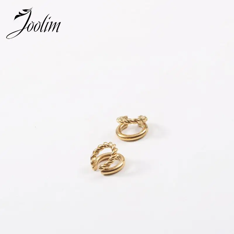 Женские Классические двухслойные серьги-каффы из нержавеющей стали