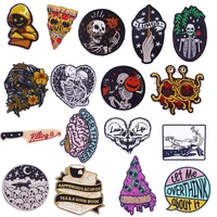 hippie badges horror skull clothing patch embroidery cloth stickers thermoadhesive iron on patches