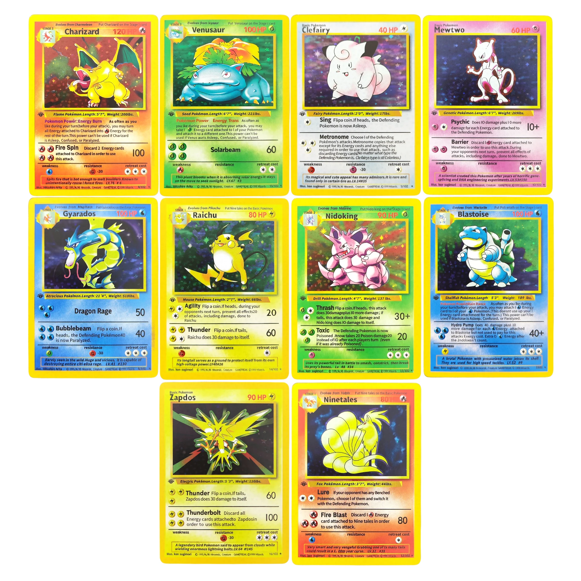 Фото DIY 1999 POKEMON игра английский 1ST EDITION Charizard Blastoise Venusaur Holo 4/102 аниме игровая коллекционная карта №2