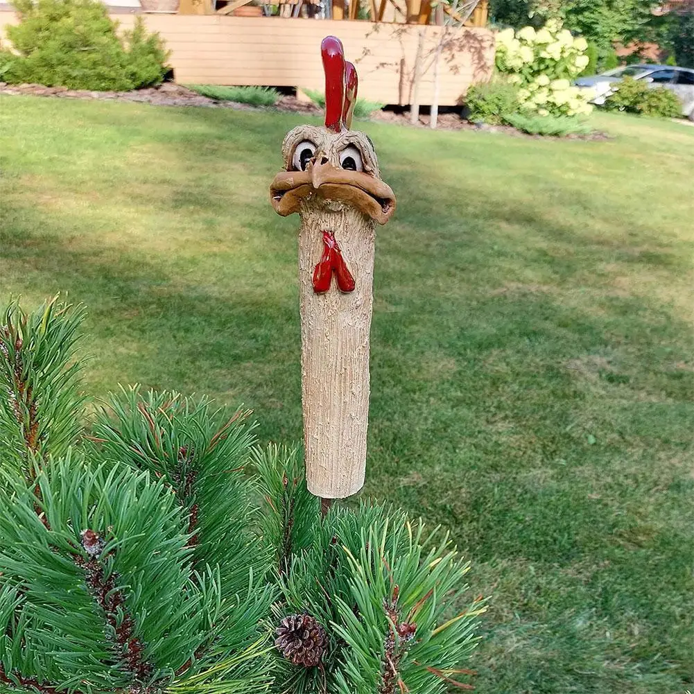 

Decorative Ostrich Head Garden Statue Resin Crafts Garden Ground Insert Creative Scene Wholesale ButterflyBrass Decoration Patio