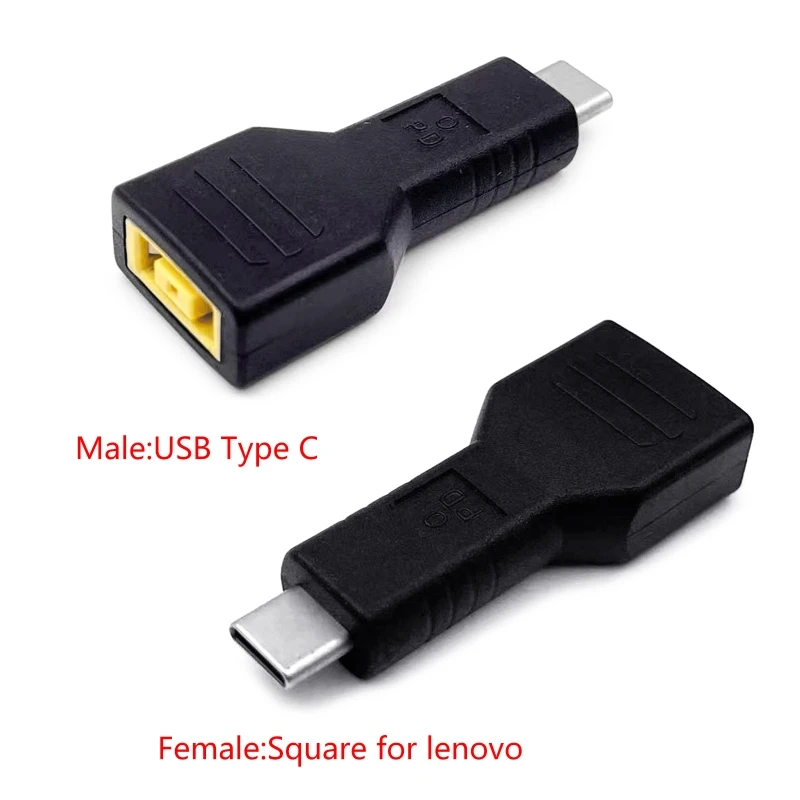 45 Вт USB Type C штекер к квадратному интерфейсу женское зарядное устройство PD преобразователь питания адаптер для ноутбука Lenovo Thinkpads