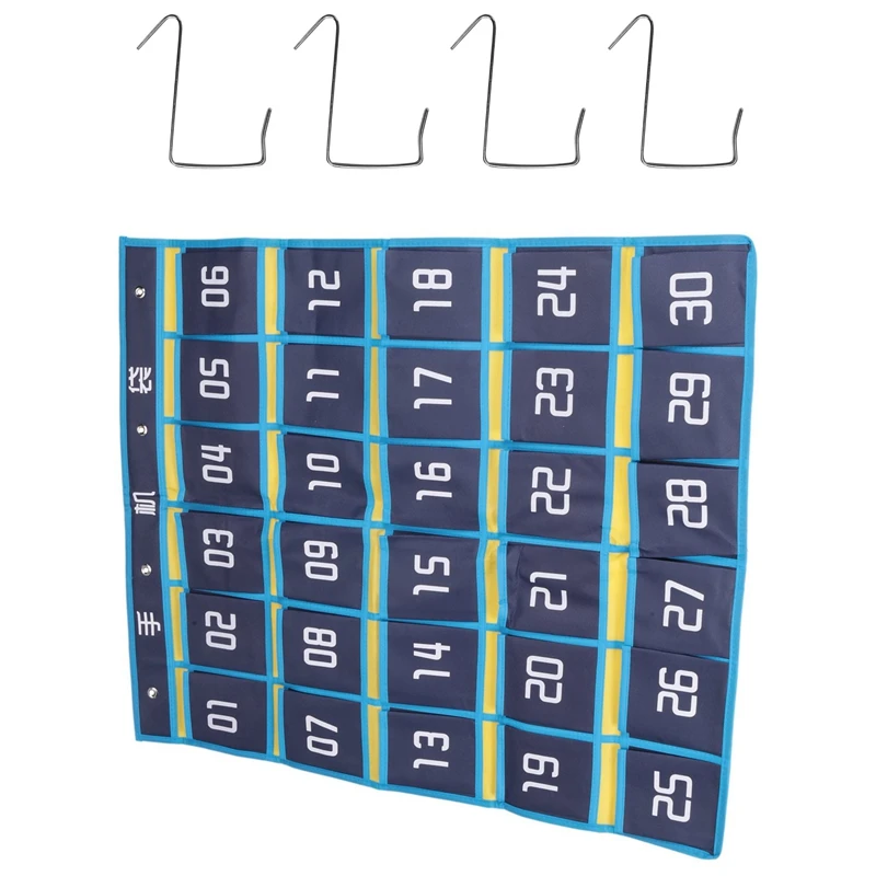 

3x30 пронумерованных карманов, подвесной органайзер для мобильного телефона, подвесная сумка для хранения для Классного калькулятора, держа...