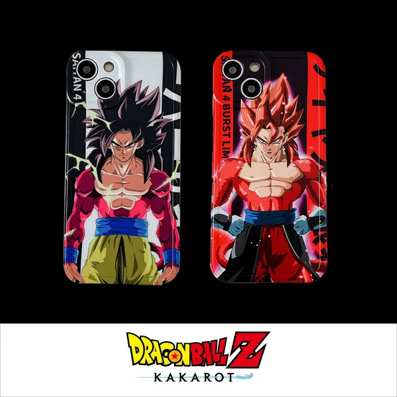 

Dragon Ball Z Super Saiya Son Goku Case Double Side for IPhone 11 12 13 14 Pro Max Plus Cartoons Phone Cover Back Shell Toy Gift