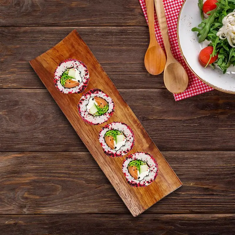 

Long Sushi Plate Japanese Style Sushi Tray Sashimi Tray Wooden Storage Tray