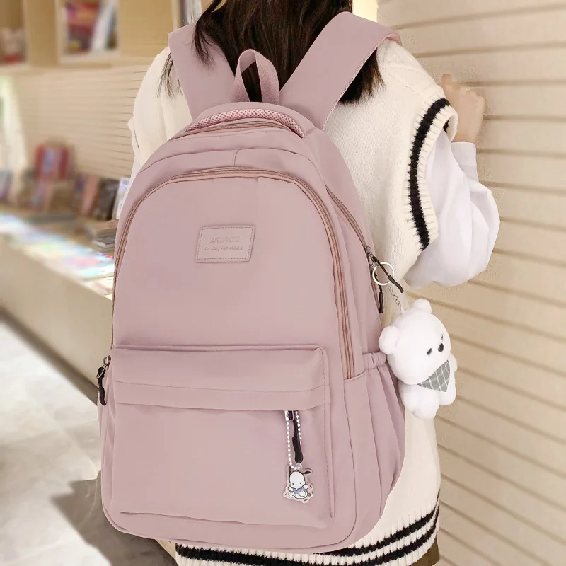 

Bag Bag Women Lady Waterproof Laptop College School Pink Travel Backpack New Cute Fashion Student Female Leisure Nylon Book Girl