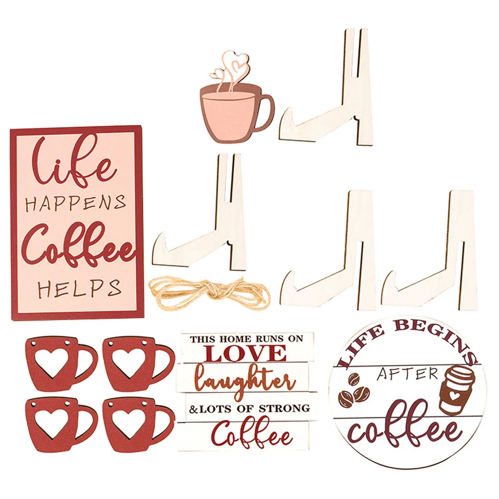 

Party Supplies Farmhouse Tiered Tray Decor Coffee Sign Table Kitchen Decorations Wood Wooden Ornament