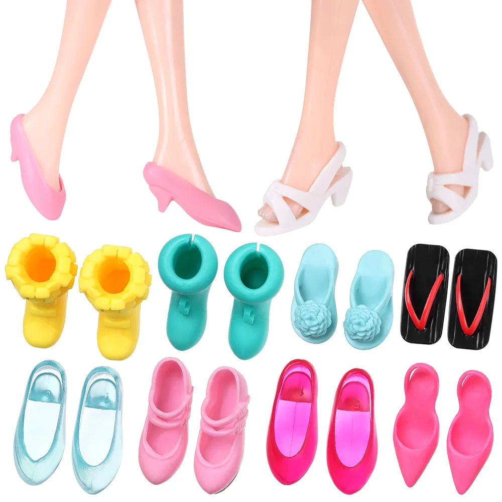 

24 Styles Female Doll Shoes Foot Length 2.2cm 1/6 Dolls Boot Plastic High Heels Shoes Fashion Colorful Doll Accessories