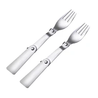 25 pcs portable folding fork stainless steel tableware for home camping travel folding fork picnic kitchen tool dropshipping