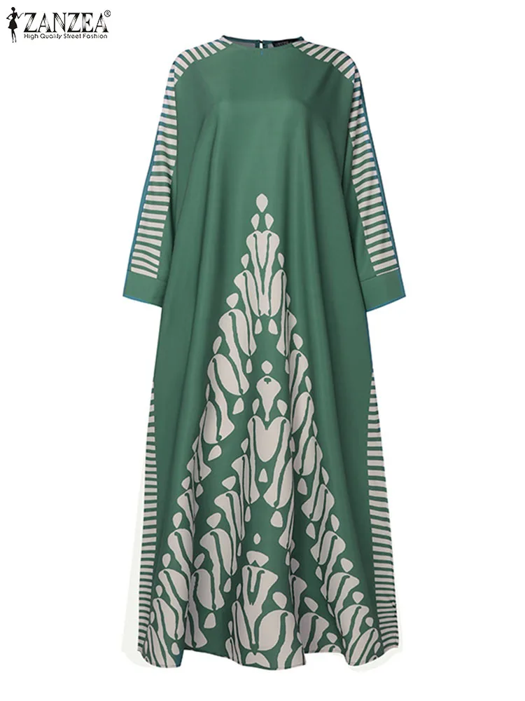 Платье ZANZEA в богемном стиле мусульманское платье Турция Дубай абайя женское с