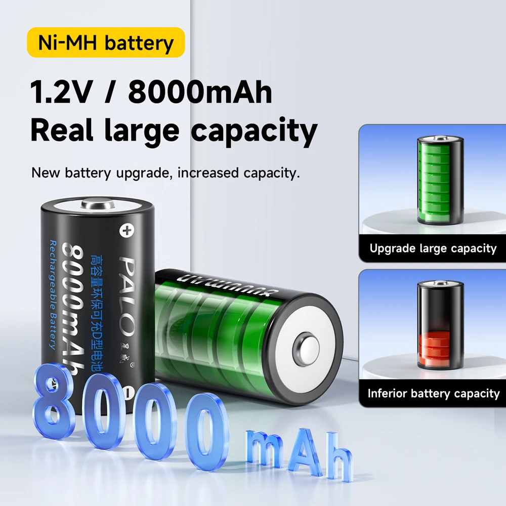 Аккумуляторные батарейки PALO 1 2 в размера D NIMH LR20