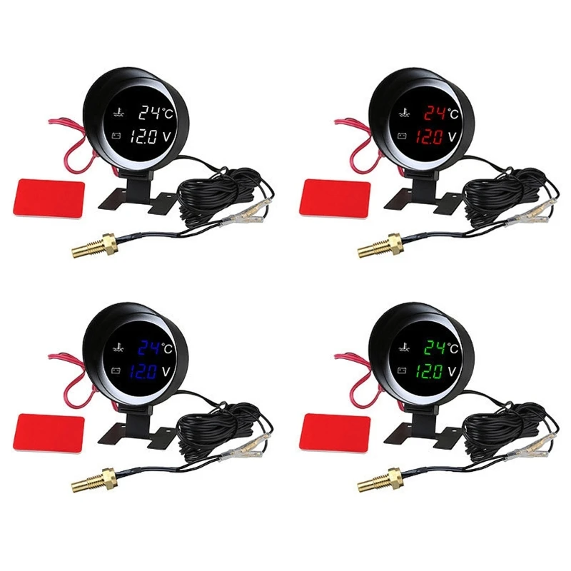 

LED Voltmeter Water Temperature Gauge Meter Universal for Car Truck