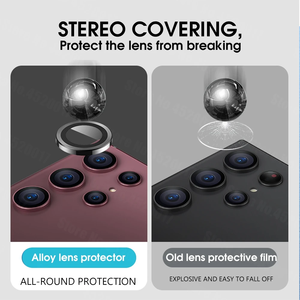 For Samsung Galaxy S22 Ultra Metal Camera Lens Screen Protector Case s22 ultra Aluminum Alloy Glass |